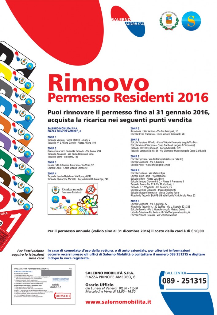 Rinnovo Permesso Residenti 2016